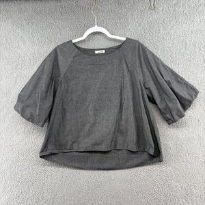 Mod Ref Balloon Sleeve Boxy Crop Top Gray Revolve Minimalist
